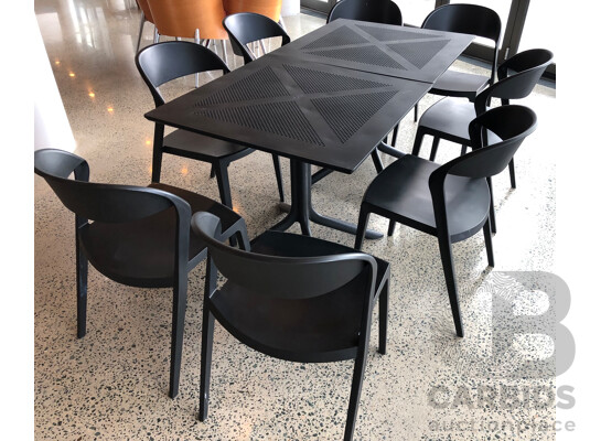 2 Cafe Tables + 8 Chairs