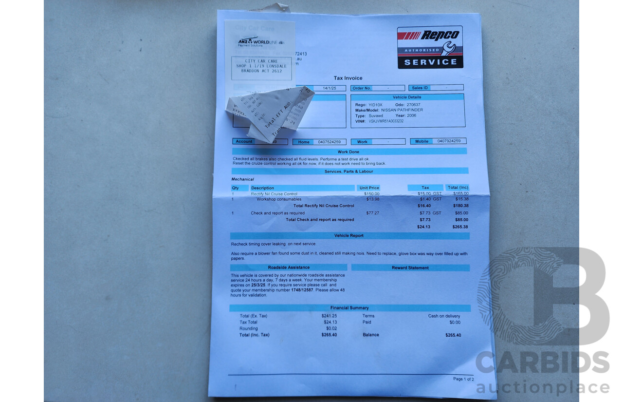 02/2006 Nissan Pathfinder ST (4x4) R51 4d Wagon Blue 2.5L