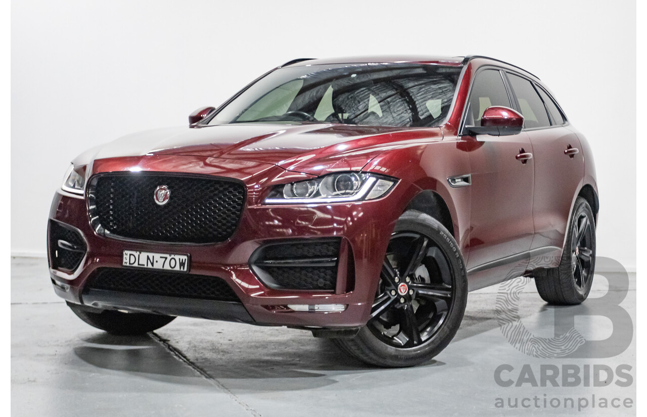 11/2016 Jaguar F-Pace 20d R-Sport (AWD) 4D Wagon Odyssey Red Turbo Diesel 2.0L