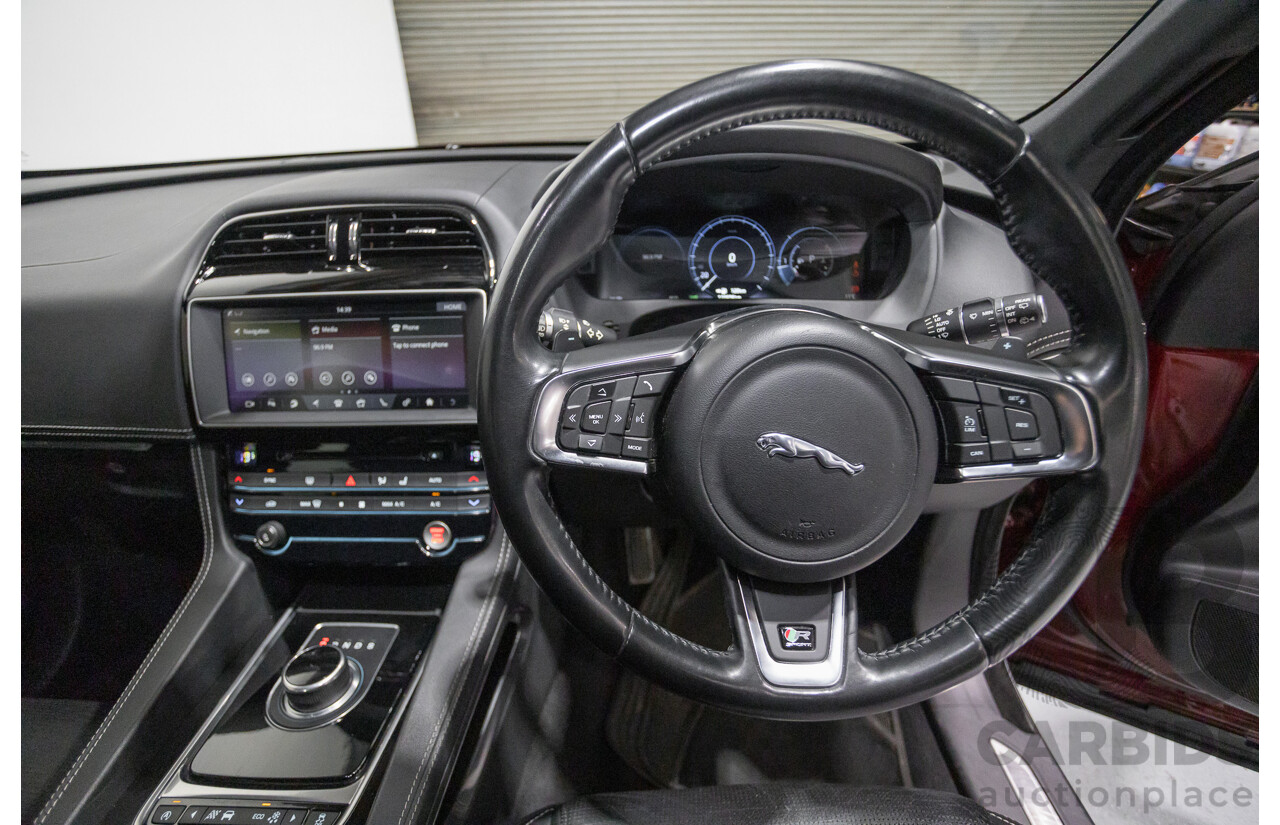 11/2016 Jaguar F-Pace 20d R-Sport (AWD) 4D Wagon Odyssey Red Turbo Diesel 2.0L