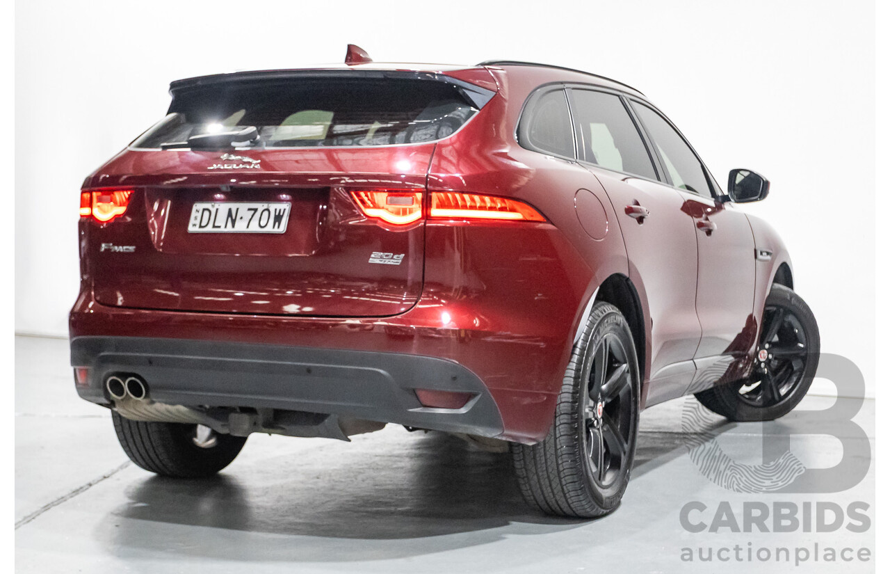 11/2016 Jaguar F-Pace 20d R-Sport (AWD) 4D Wagon Odyssey Red Turbo Diesel 2.0L