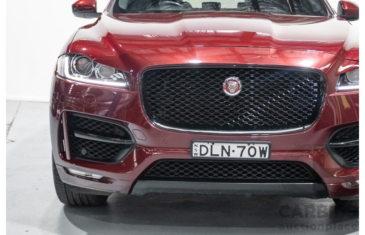 11/2016 Jaguar F-Pace 20d R-Sport (AWD) 4D Wagon Odyssey Red Turbo Diesel 2.0L