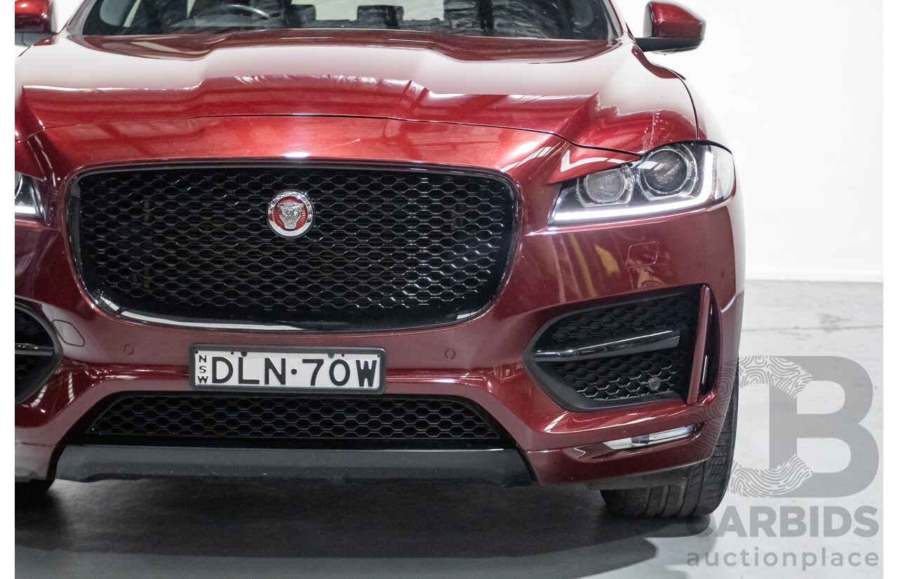 11/2016 Jaguar F-Pace 20d R-Sport (AWD) 4D Wagon Odyssey Red Turbo Diesel 2.0L