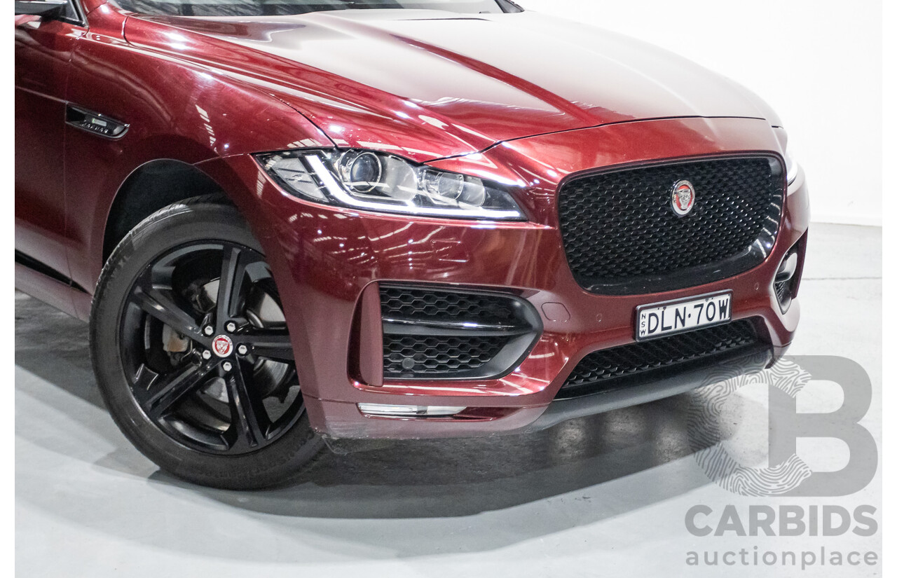 11/2016 Jaguar F-Pace 20d R-Sport (AWD) 4D Wagon Odyssey Red Turbo Diesel 2.0L
