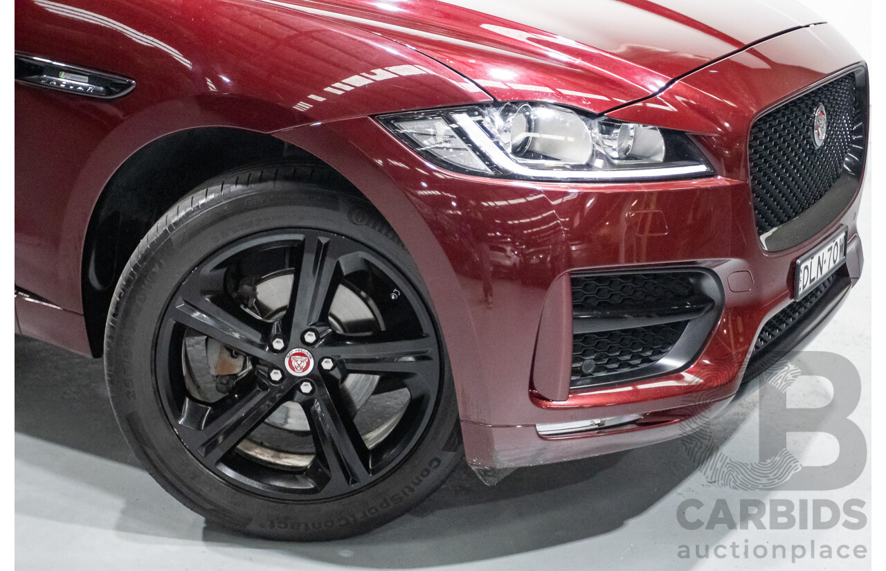 11/2016 Jaguar F-Pace 20d R-Sport (AWD) 4D Wagon Odyssey Red Turbo Diesel 2.0L