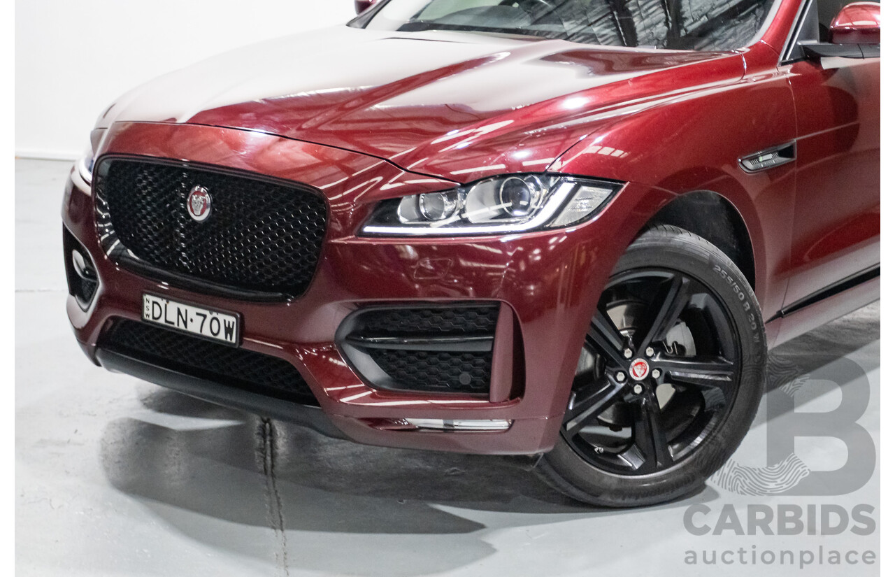 11/2016 Jaguar F-Pace 20d R-Sport (AWD) 4D Wagon Odyssey Red Turbo Diesel 2.0L