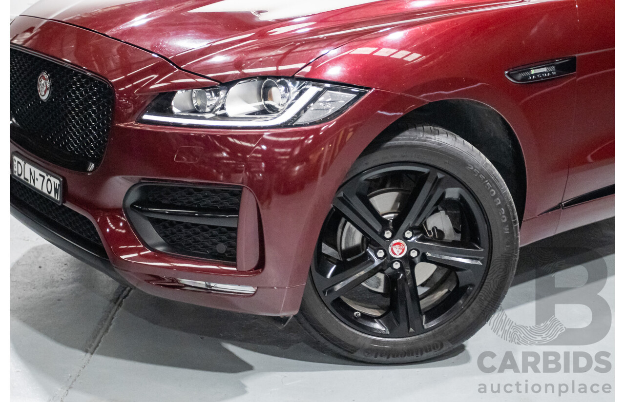 11/2016 Jaguar F-Pace 20d R-Sport (AWD) 4D Wagon Odyssey Red Turbo Diesel 2.0L