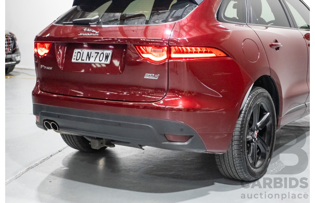 11/2016 Jaguar F-Pace 20d R-Sport (AWD) 4D Wagon Odyssey Red Turbo Diesel 2.0L
