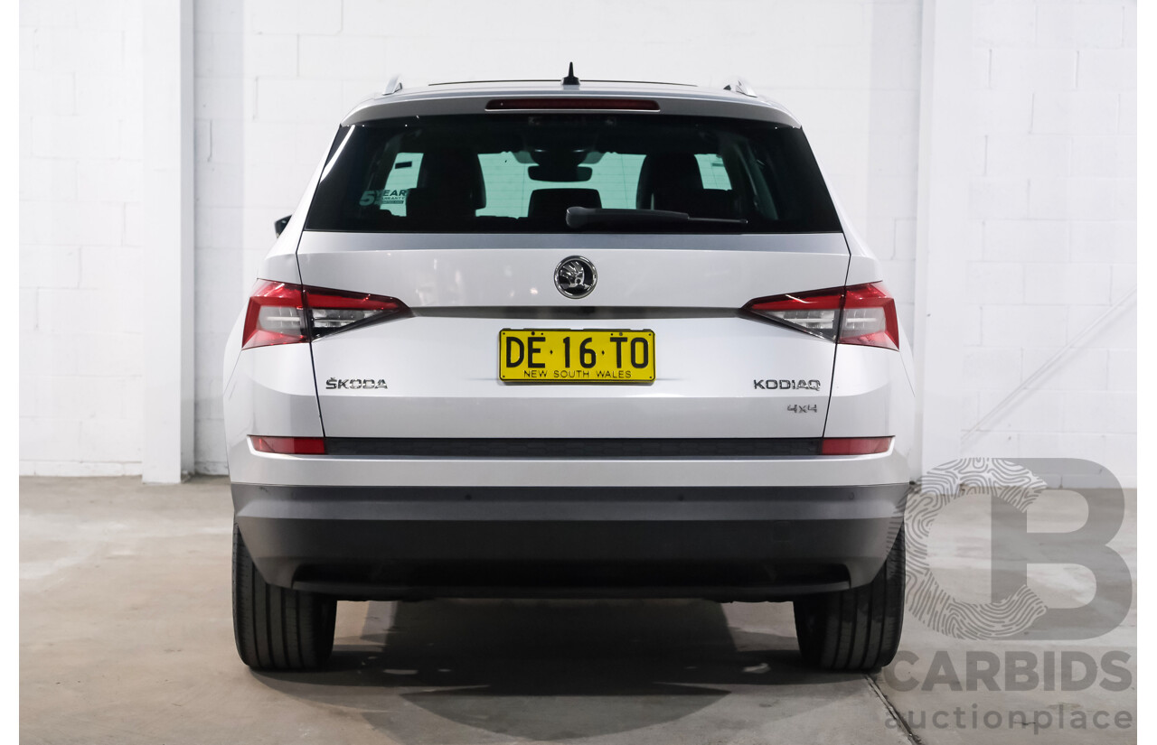 05/2018 Skoda Kodiaq 132 TSI (4x4) NS MY18.5 4d Wagon Silver 2.0L 7 Seater