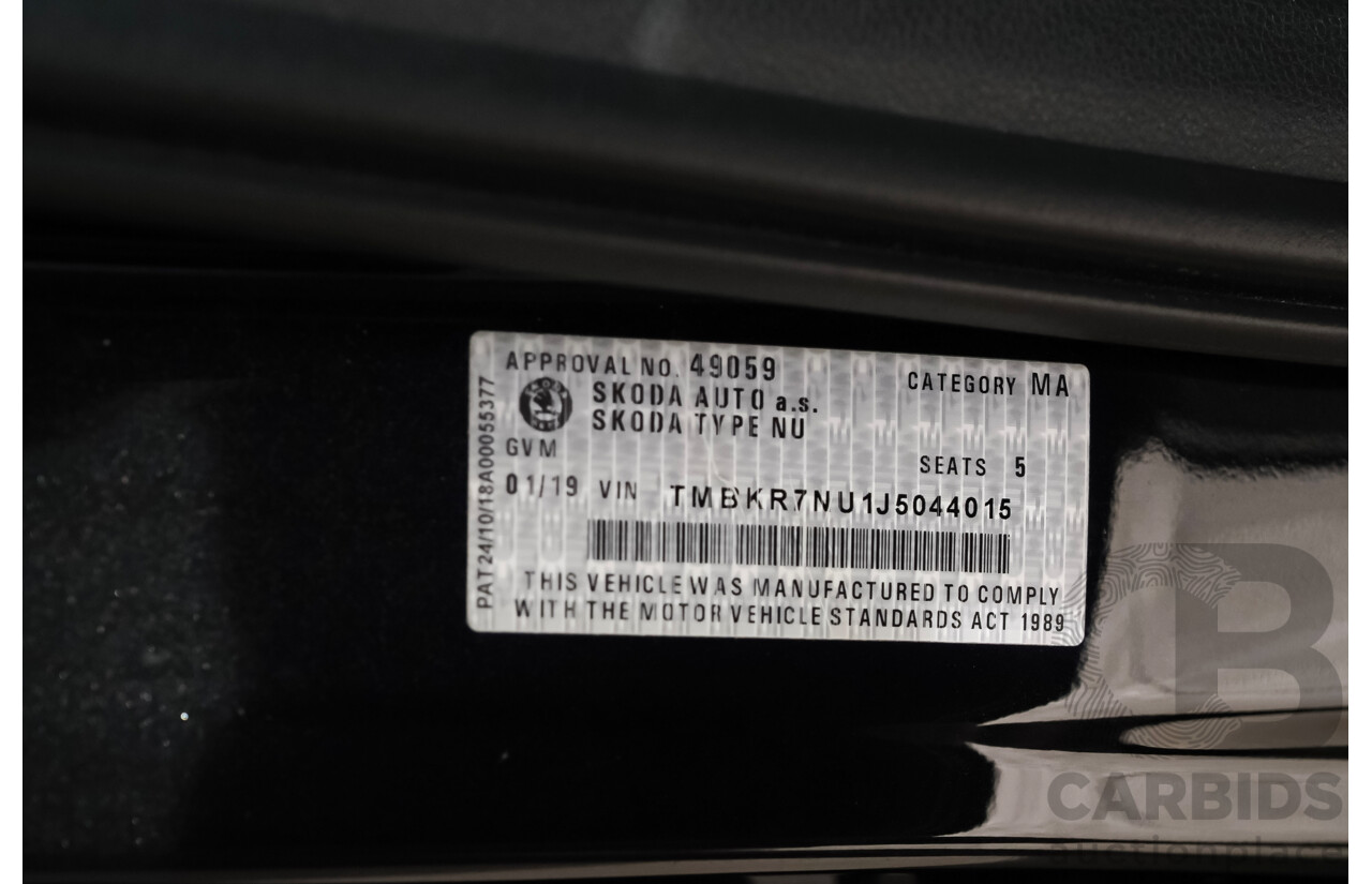 01/2019 Skoda Karoq 1.5 110TSI NU MY18 4D Wagon Black Turbo 1.5L