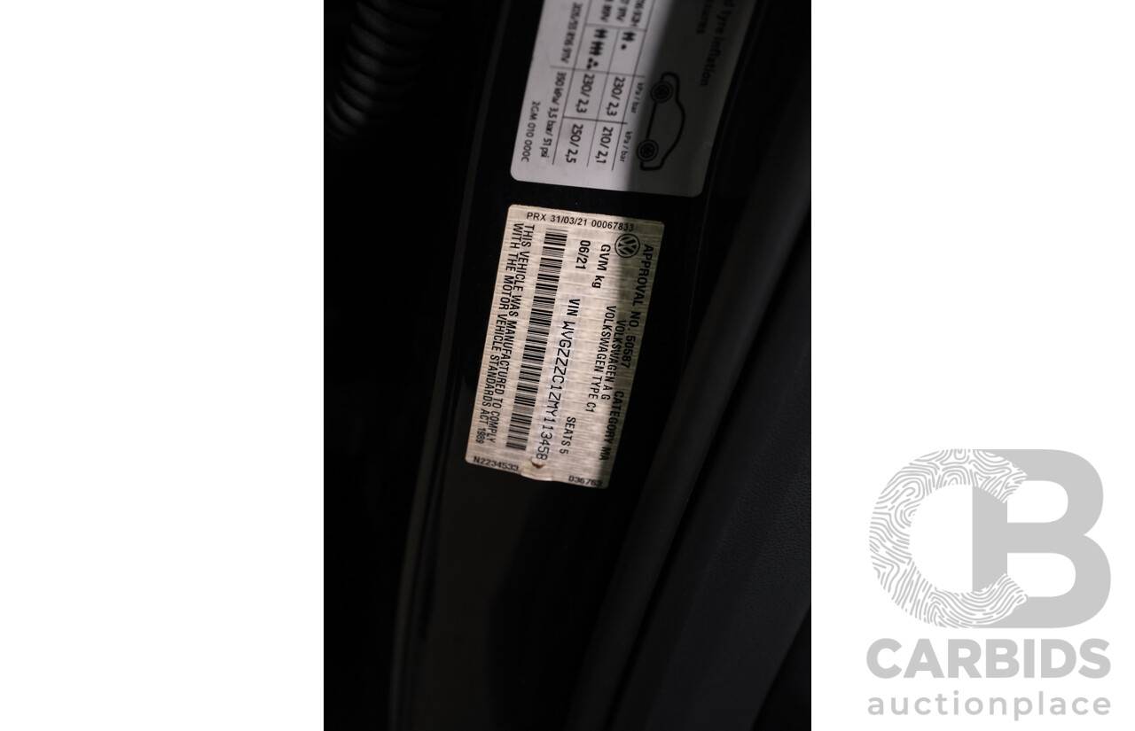 06/2021 Volkswagen T-Cross 85TSI Life C1 MY21 4D Wagon Deep Black Turbo 1.0L