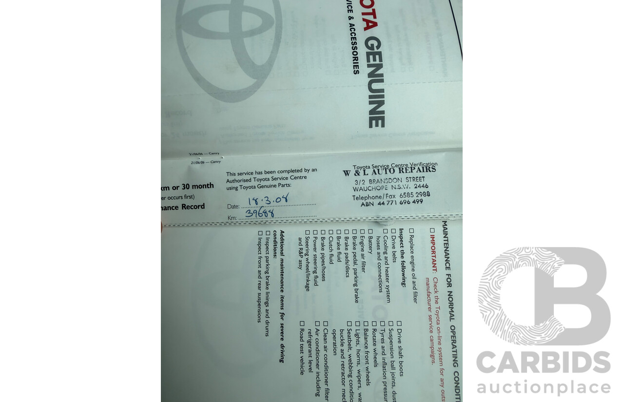 12/2006 Toyota Camry Altise ACV40R 4d Sedan White 2.4L