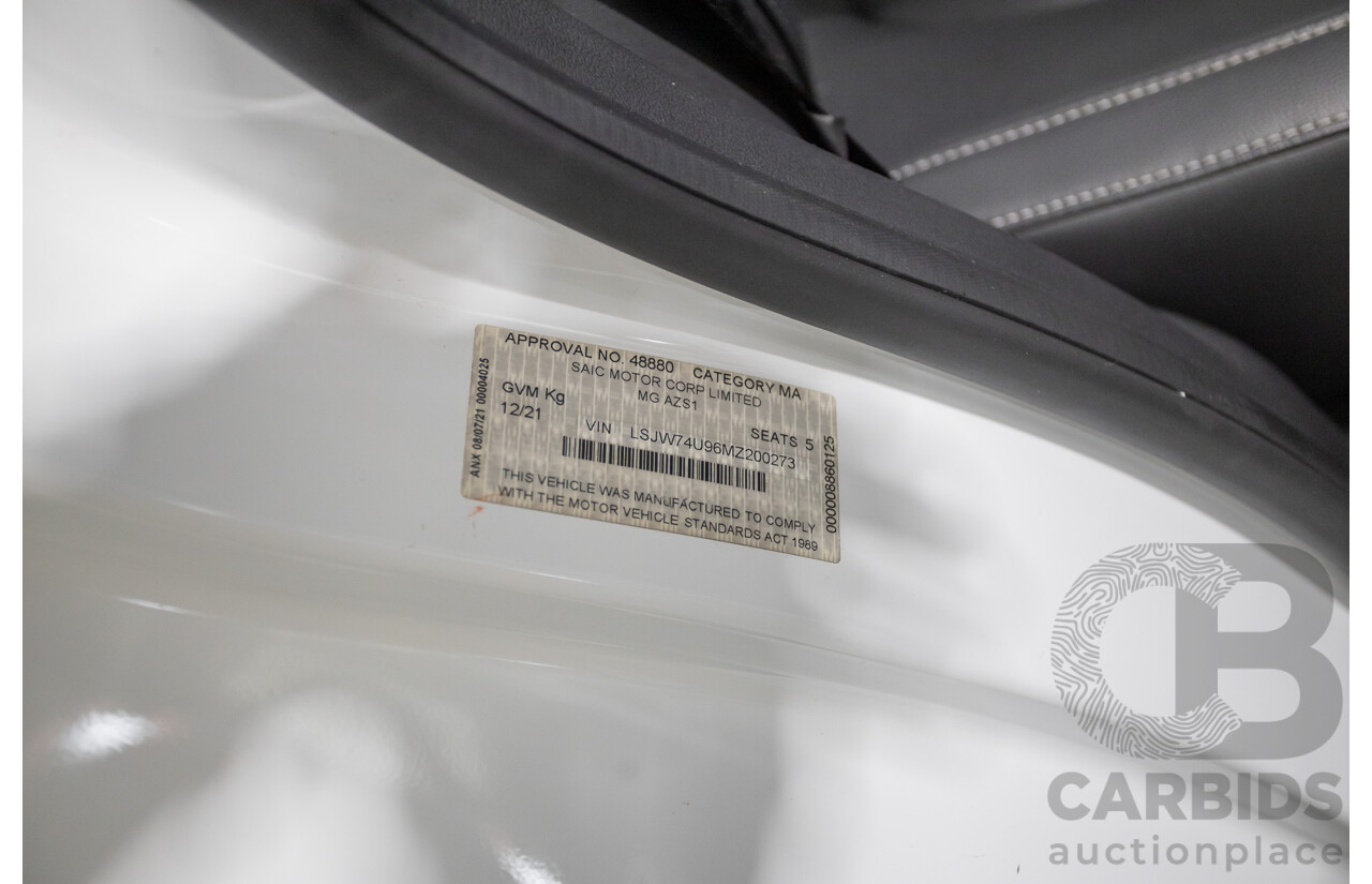 12/2021 MG ZS Excite AZS1 MY21 4D Wagon Dover White 1.5L