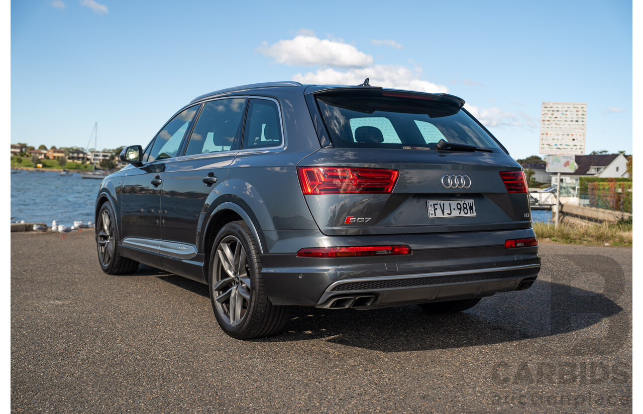 07/2017 Audi SQ7 TDI Quattro (AWD) 4M 4d Wagon Daytona Gray Pearlescent Twin Turbo Diesel V8 4.0L