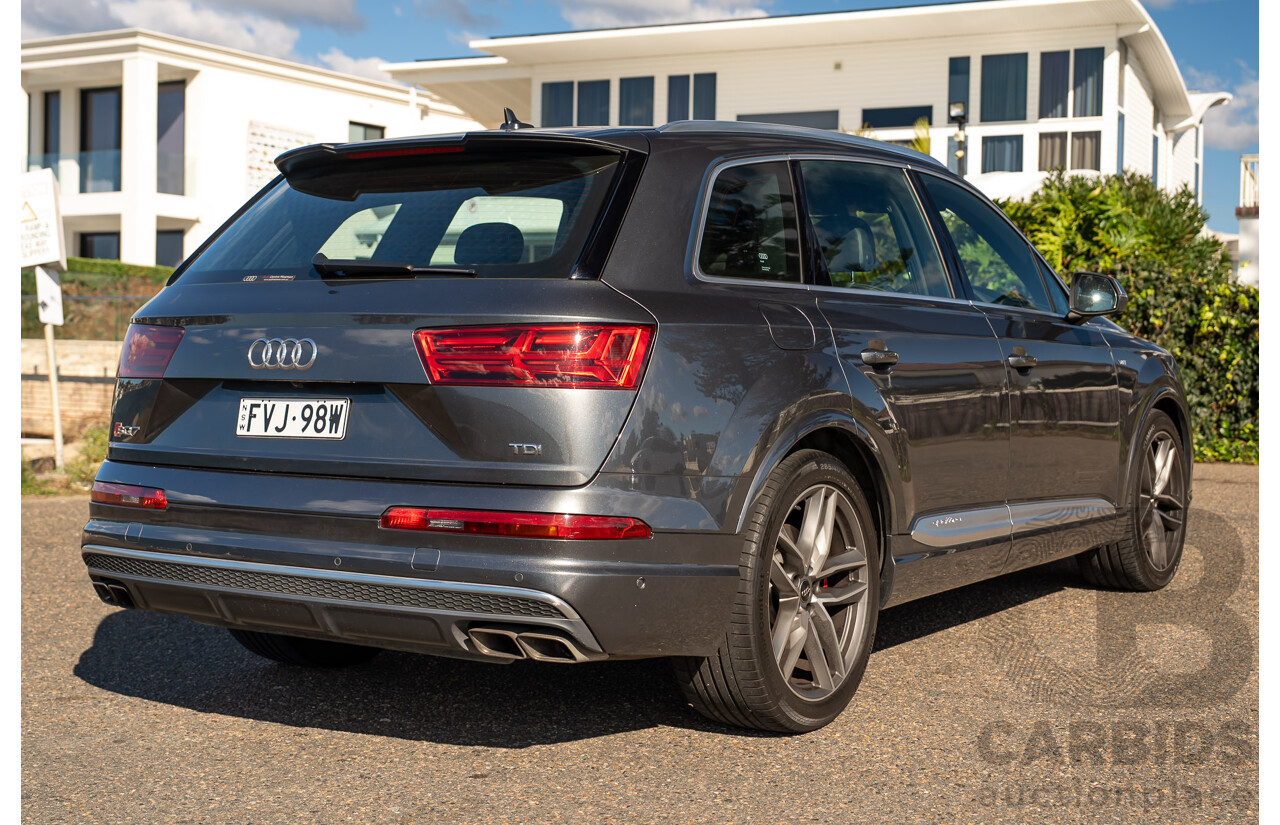 07/2017 Audi SQ7 TDI Quattro (AWD) 4M 4d Wagon Daytona Gray Pearlescent Twin Turbo Diesel V8 4.0L