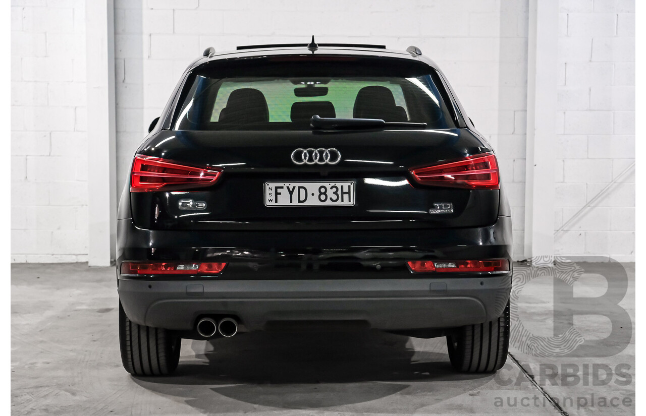 05/2016 Audi Q3 2.0 TDI Quattro 110kW (AWD) 8U MY15 4D Wagon Myth Black Metallic Turbo Diesel 2.0L
