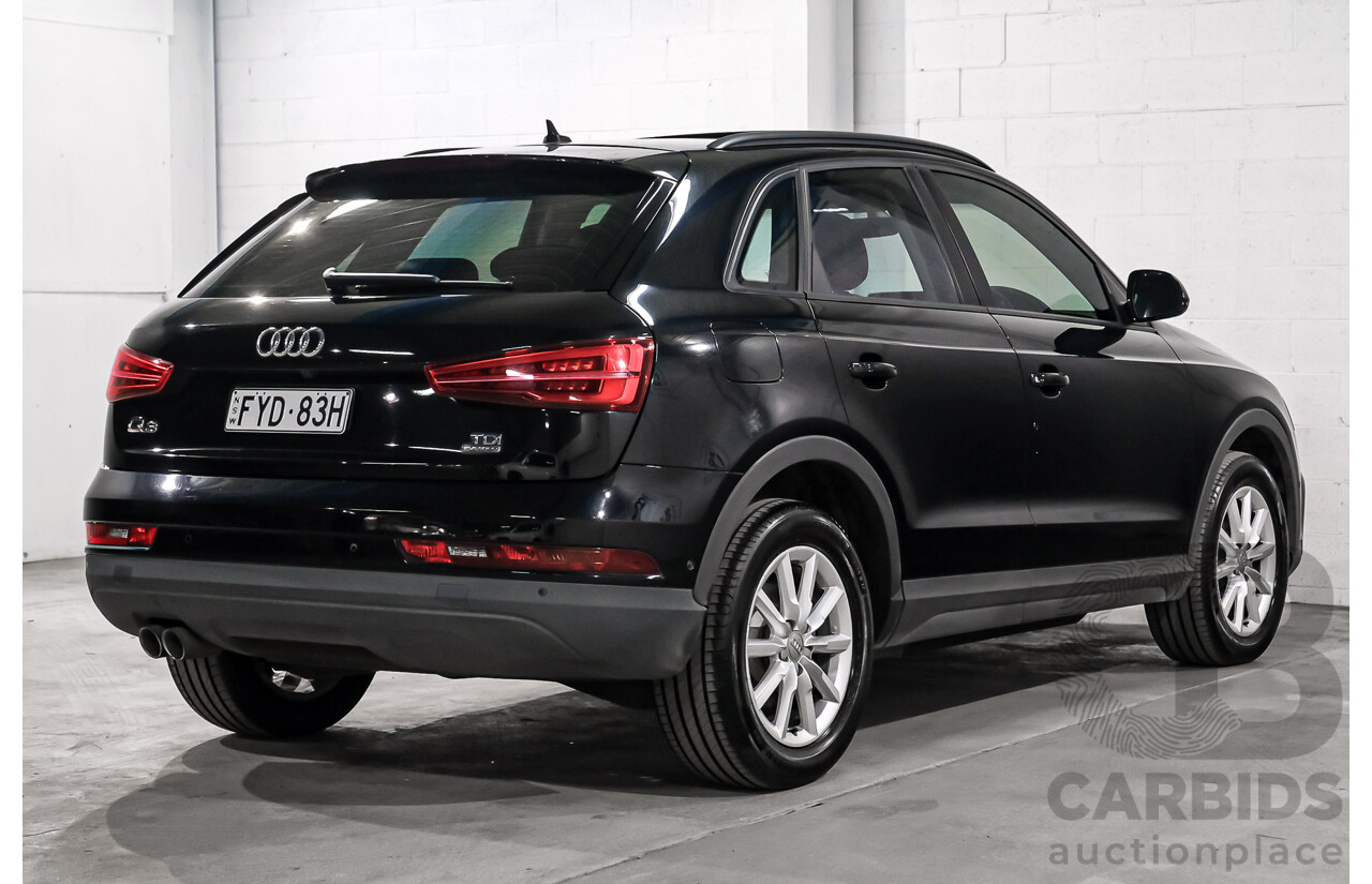 05/2016 Audi Q3 2.0 TDI Quattro 110kW (AWD) 8U MY15 4D Wagon Myth Black Metallic Turbo Diesel 2.0L