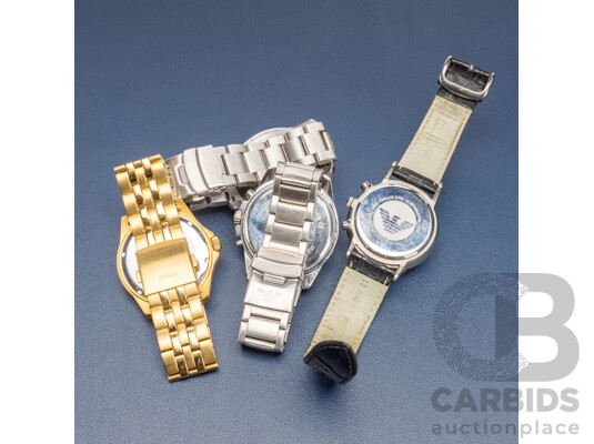 Collection of Watches Aragon Automatic, Emporio Armani & Guess - Lot of 4