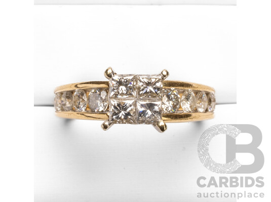 14ct Yellow/White Gold Diamond Engagement Ring - Size N