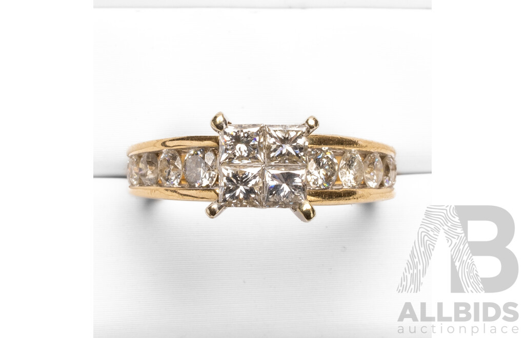 14ct Yellow/White Gold Diamond Engagement Ring - Size N