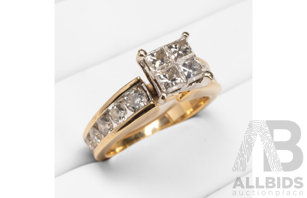 14ct Yellow/White Gold Diamond Engagement Ring - Size N