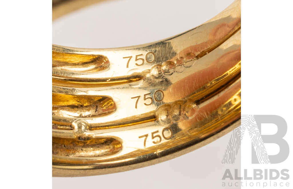 18ct Yellow Gold Diamond Engagement, Wedder & Eternity Ring Set - Size M