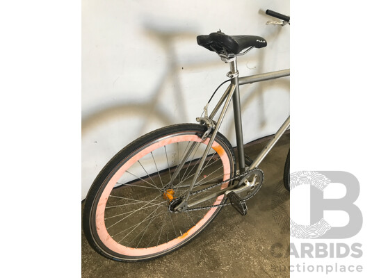 Silver Single Speed Road Bike
