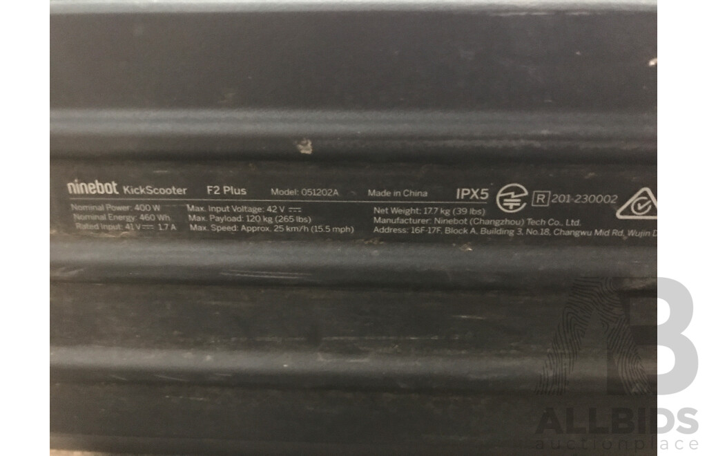 Segway Ninebot F2 Plus Electric Scooter