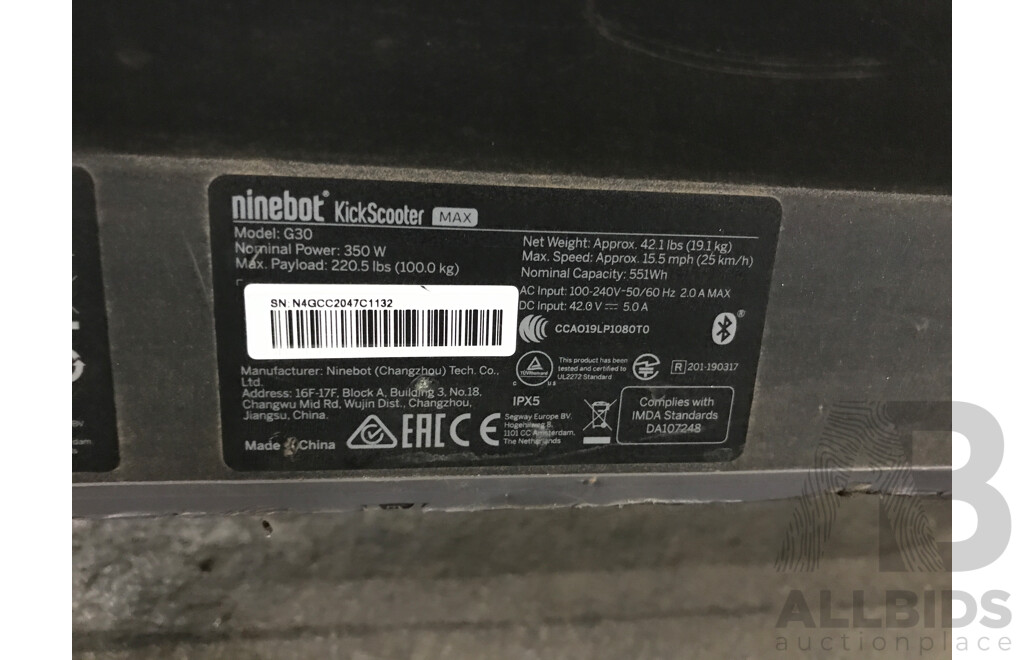 Segway Ninebot G30 Electric Kick Scooter