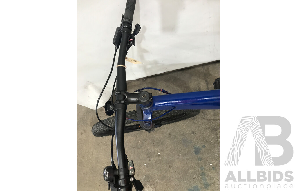 Blue Spray Painted 18 Speed Mountian Bike