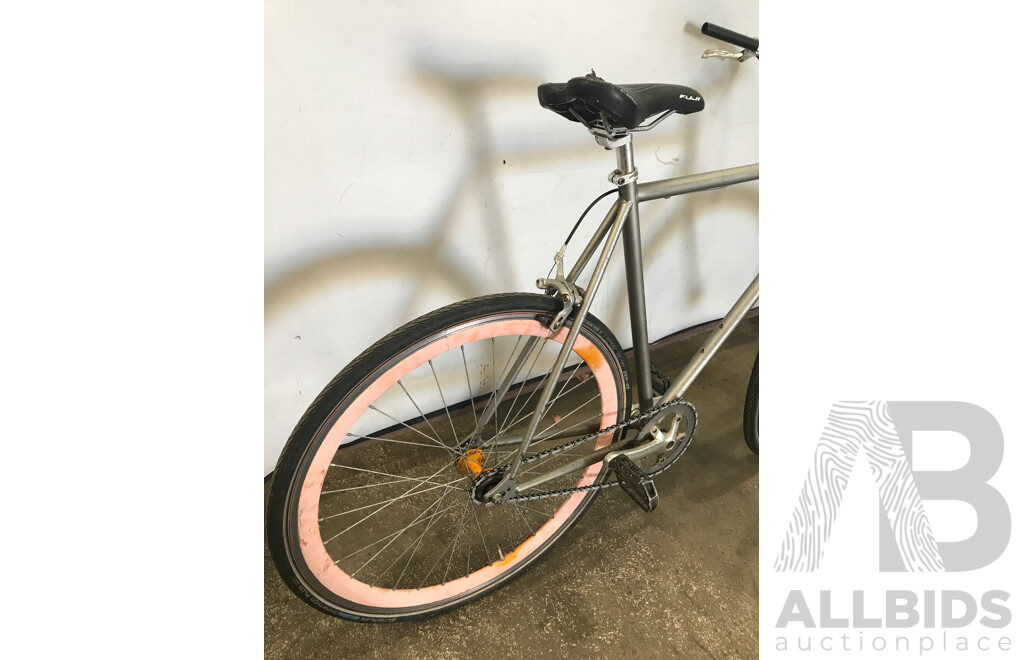 Silver Single Speed Road Bike