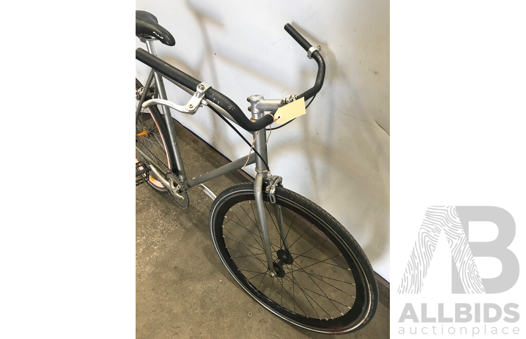 Silver Single Speed Road Bike