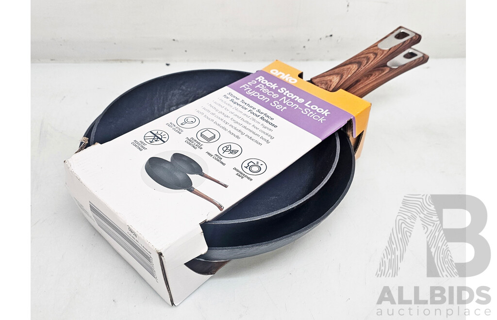 Anko Rock Stone Look 2 Piece Non Stick Frypan Set