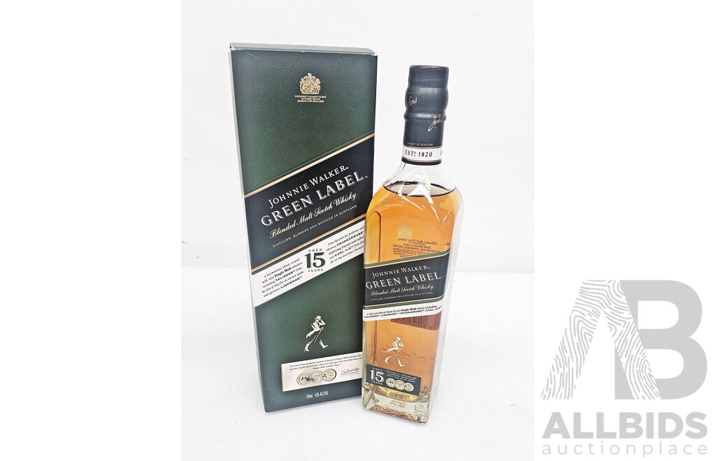 Johnnie Walker Green Label Blended  Scotch Whisky in Presentation Box