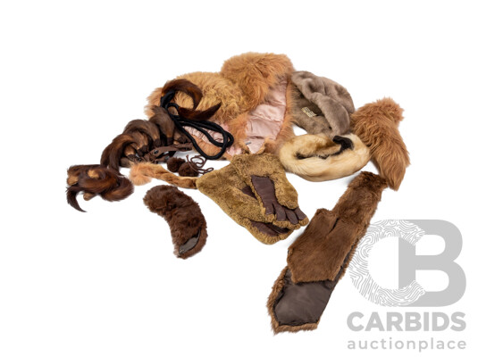 Collection of Vintage Fur, Fur Tails and Fur Tassels