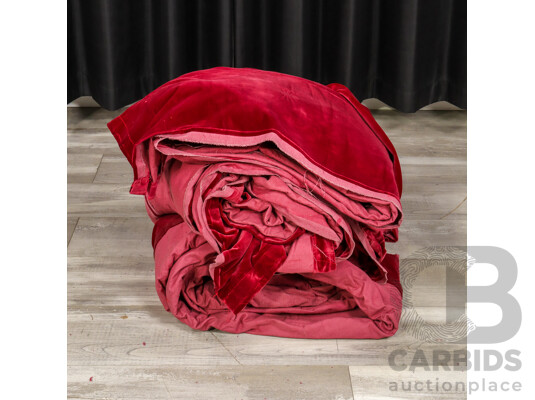 Set of Three Large Plush Velvet Curtains