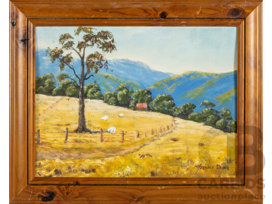 Sandra Shore (20th Century), Waiting for Spring and Barbara Pickersgill, (20th Century), Green Valley, Pair of Wonderful Vintage Oils on Canvas Board,  41 x 51 cm (largest frame) (2)