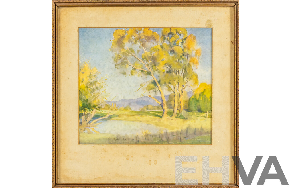 Carlyle Jackson (20th Century, Australian, 1891-1940), Trees, Vintage Colour Print After Original Watercolour, 32H x 32W cm (frame)