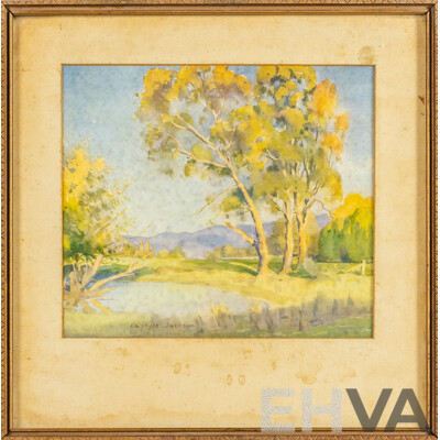 Carlyle Jackson (20th Century, Australian, 1891-1940), Trees, Vintage Colour Print After Original Watercolour, 32H x 32W cm (frame)