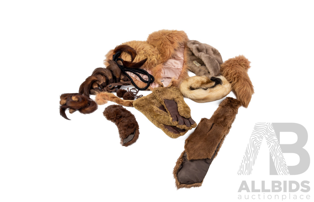 Collection of Vintage Fur, Fur Tails and Fur Tassels