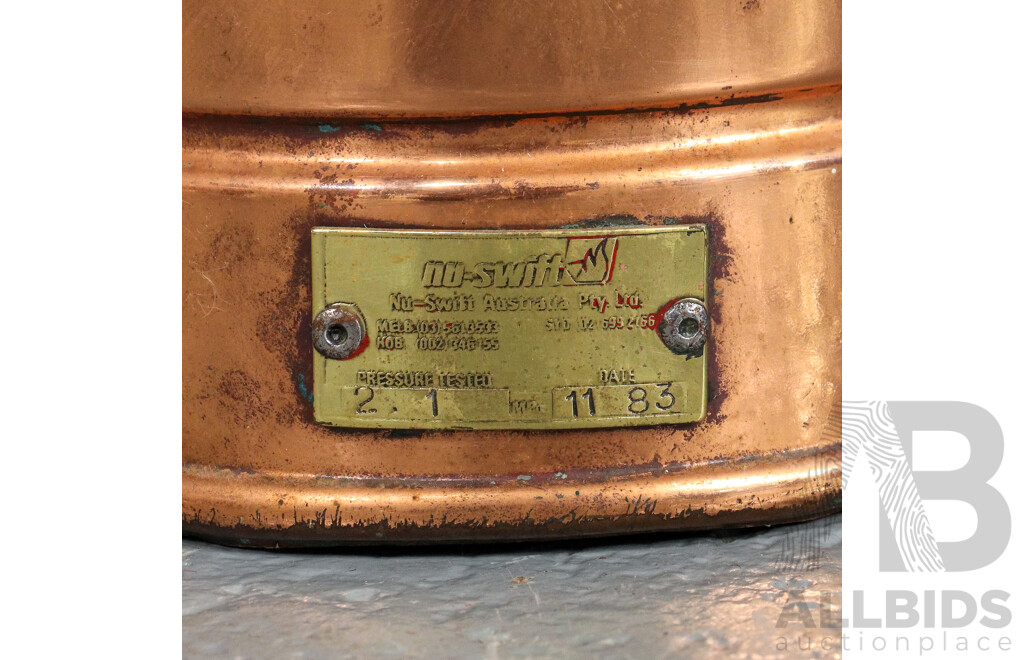 Vintage Nu-Swift Copper Fire Extinguisher