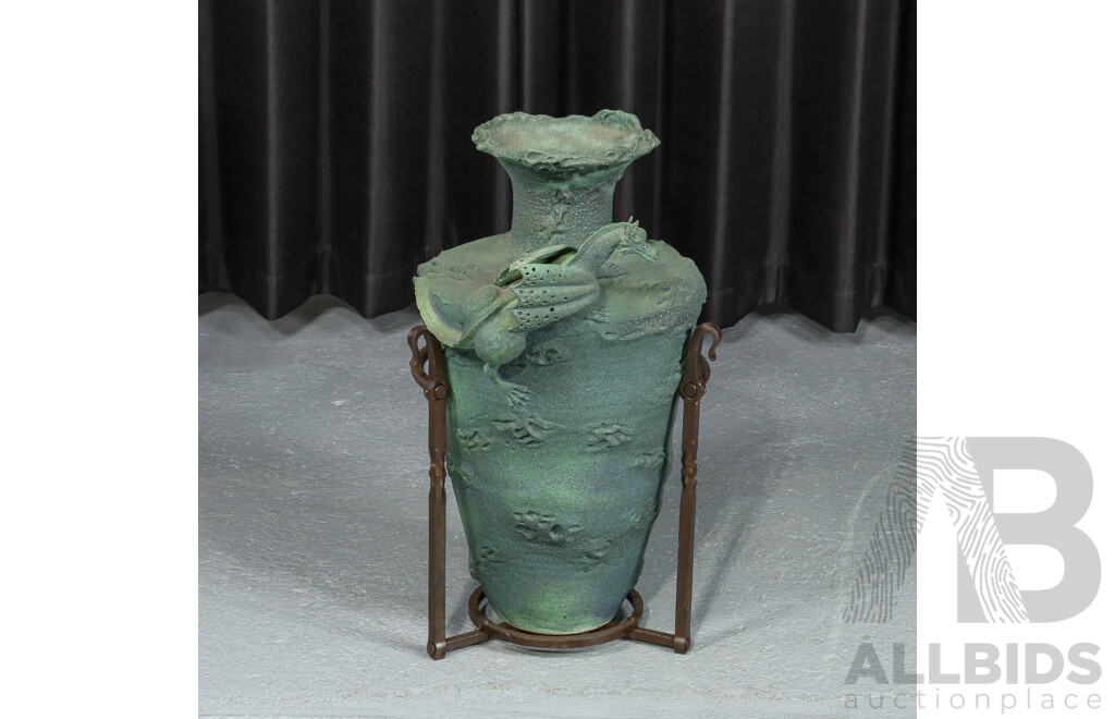 Large Patinated Decorative Vase