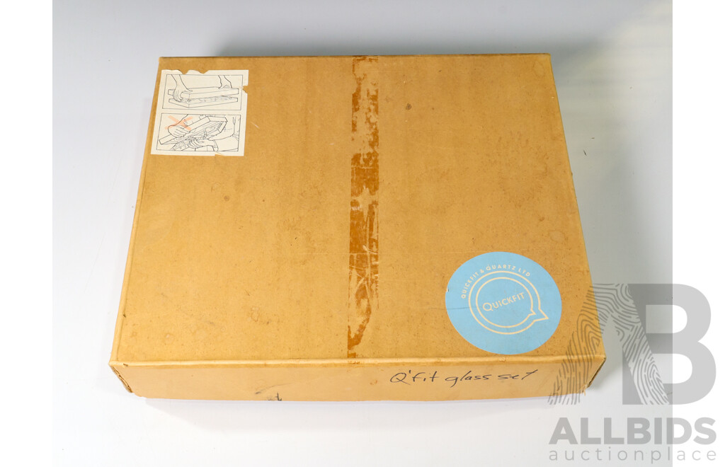 Collection of Vintage Scientific Glass in Original Packaging with Stand