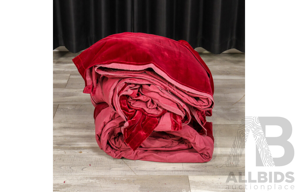 Set of Three Large Plush Velvet Curtains