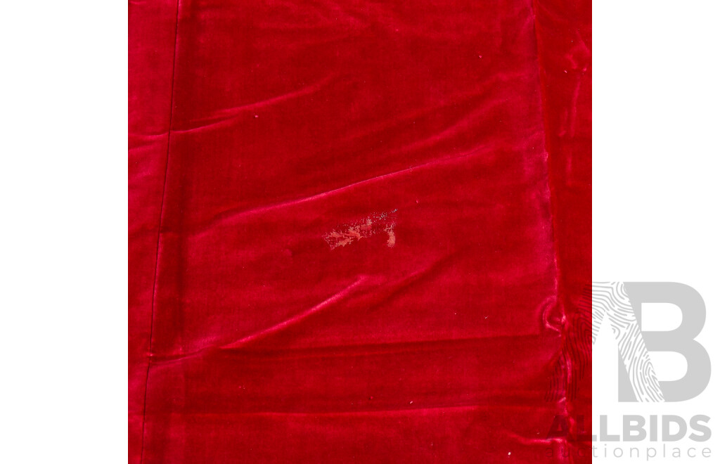 Set of Three Large Plush Velvet Curtains
