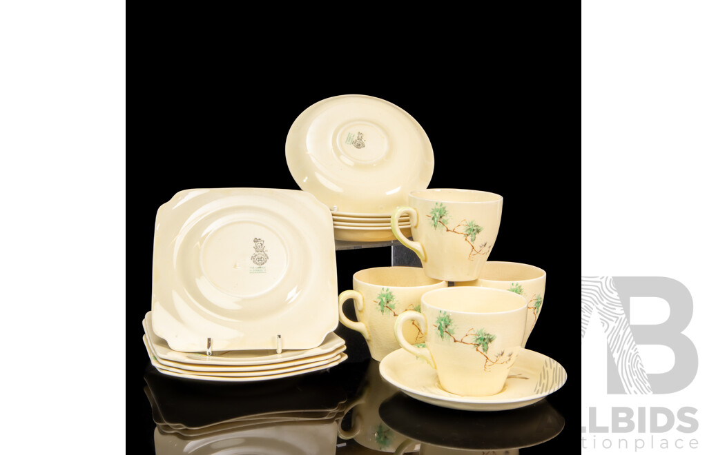 Collection of Four Royal Doulton 'The Coppice' Trios with Two Spare Saucers and a Plate