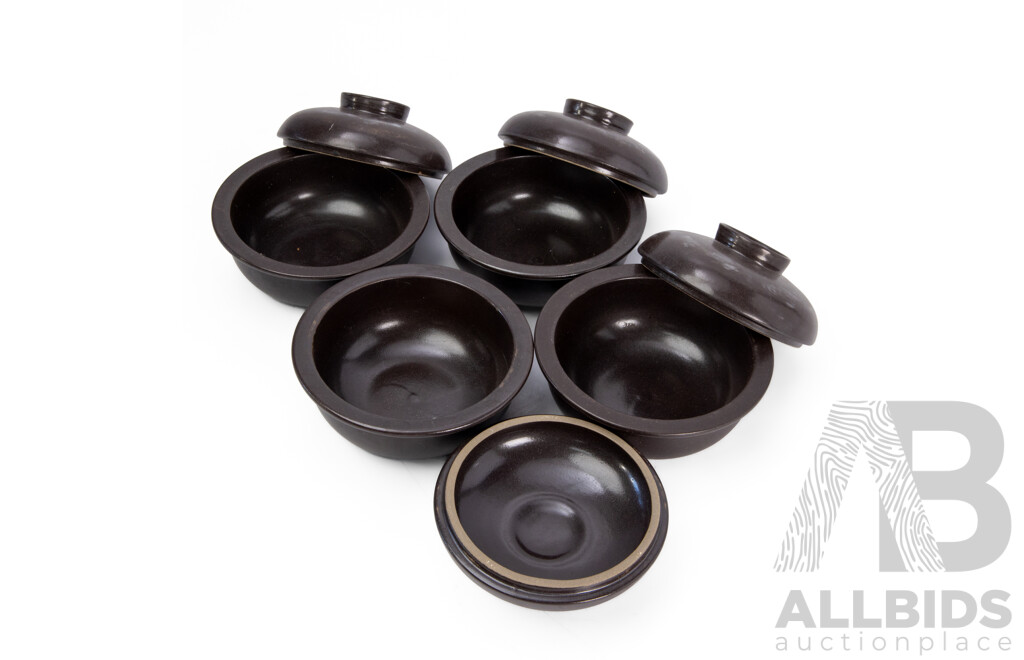 Collection of Four Boxed Vintage Arabia Liekki KB1 Lidded Tureens by Ulla Procope