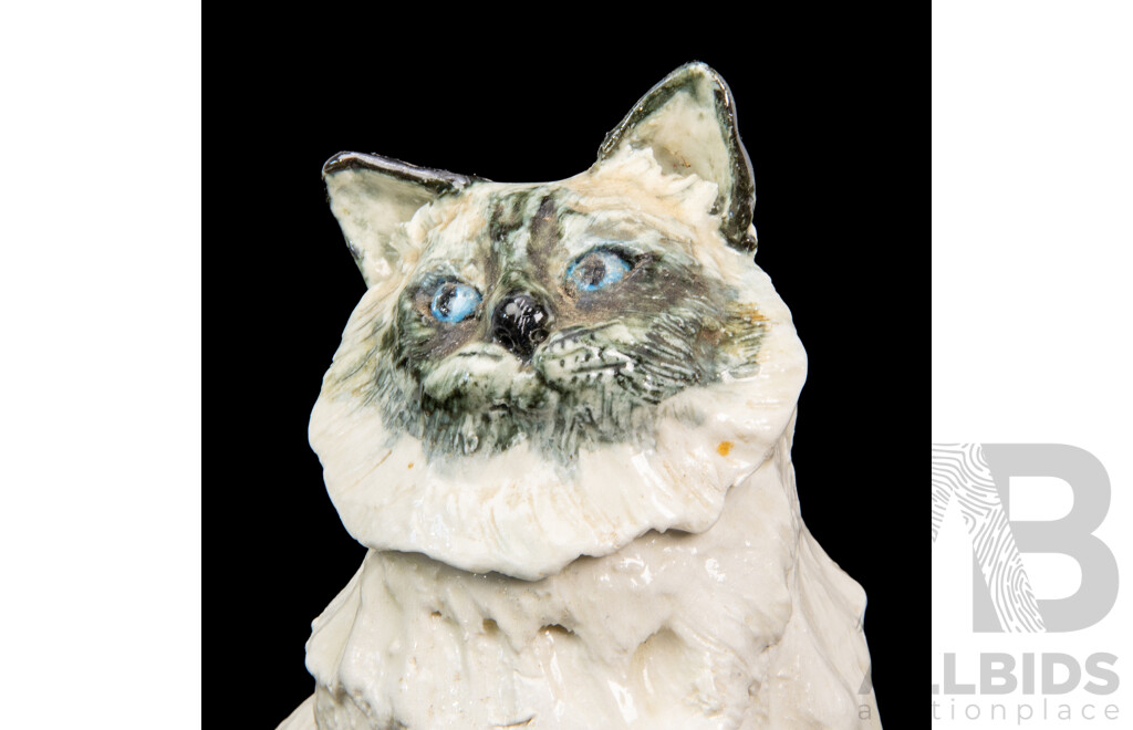 Glazed Ceramic Cat Figure by Susan Savage for Birra-Li Studios