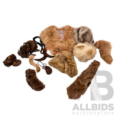 Collection of Vintage Fur, Fur Tails and Fur Tassels