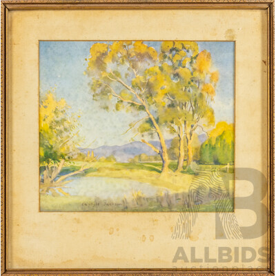 Carlyle Jackson (20th Century, Australian, 1891-1940), Trees, Vintage Colour Print After Original Watercolour, 32H x 32W cm (frame)